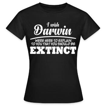 Darwin Award Darwinism Misanthrope - Women's T-Shirt - black - Front - AI Model Female 172 dark (172cm)