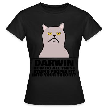 Darwin Award Misanthrope Joke Darwinism - Women's T-Shirt - black - Front - AI Model Female 172 dark (172cm)