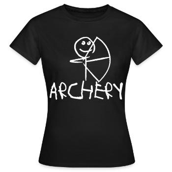 Compound Bow Archery Long Bow - Frauen T-Shirt - Schwarz - Vorne - AI Model Female 172 dark (172cm)