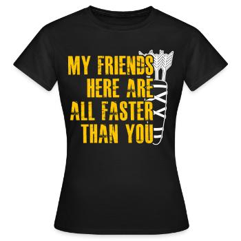 Archery Joke Compound Bow Recurve Bow - Frauen T-Shirt - Schwarz - Vorne - AI Model Female 172 dark (172cm)