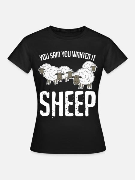 Funny Sheep Joke - Dame-T-shirt - sort