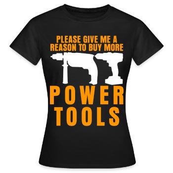 Power Tool Joke Outils électriques - T-shirt Femme - noir - Devant - AI Model Female 172 dark (172cm)