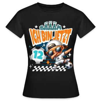 Fußball 12. Geburtstag Bääm Ich Bin Jetzt 12 - Frauen T-Shirt - Schwarz - Vorne - AI Model Female 172 dark (172cm)
