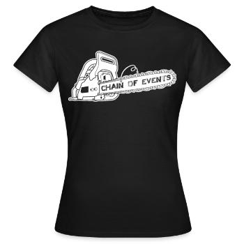 Chainsaw Chain Saw Chainsaws - Women's T-Shirt - black - Front - AI Model Female 172 dark (172cm)