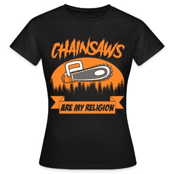 Chainsaw Fire Wood Chain Saw Chainsaws - Women's T-Shirt - black - Front - AI Model Female 172 dark (172cm)