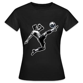 Football - T-shirt Femme - noir - Devant - AI Model Female 172 dark (172cm)