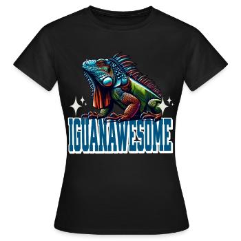 Leguan - Frauen T-Shirt - Schwarz - Vorne - AI Model Female 172 dark (172cm)