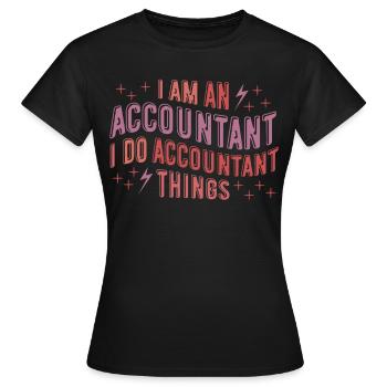 Comptable Comptabilité - T-shirt Femme - noir - Devant - AI Model Female 172 dark (172cm)