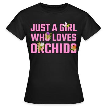 Orchids Flowers Phalaenopsis Orchid - Women's T-Shirt - black - Front - AI Model Female 172 dark (172cm)