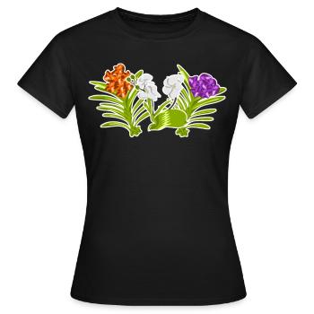 Orchid Orchids Flowers - Women's T-Shirt - black - Front - AI Model Female 172 dark (172cm)