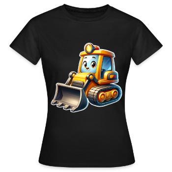 Bulldozer Radlader Bagger Baustelle Kinder - Frauen T-Shirt - Schwarz - Vorne - AI Model Female 172 dark (172cm)