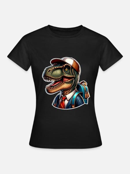 Dinosaurier Schule Einschulung - Frauen T-Shirt - Schwarz