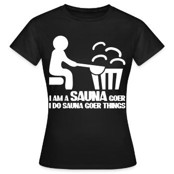 Sauna Spa Wellness - Frauen T-Shirt - Schwarz - Vorne - AI Model Female 172 dark (172cm)