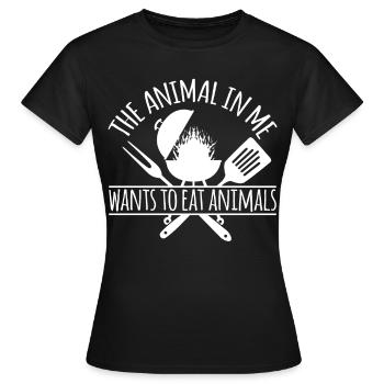 Grillades Bouilloire Grill Barbecue - T-shirt Femme - noir - Devant - AI Model Female 172 dark (172cm)