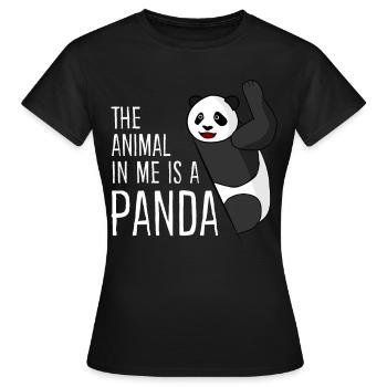 Panda Ours Pandas Panda Géant - T-shirt Femme - noir - Devant - AI Model Female 172 dark (172cm)