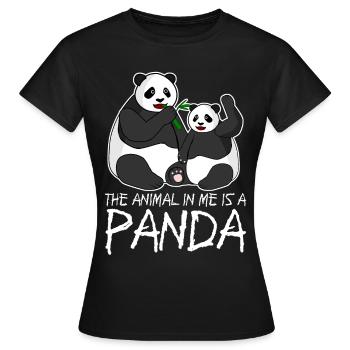Pandas Panda géant Panda Ours - T-shirt Femme - noir - Devant - AI Model Female 172 dark (172cm)