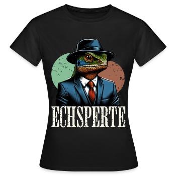 Echsperte Experte - Frauen T-Shirt - Schwarz - Vorne - AI Model Female 172 dark (172cm)