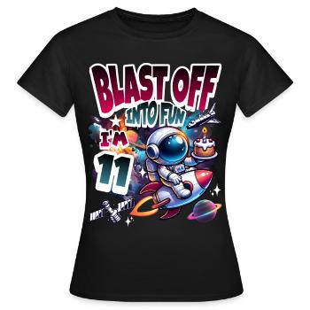 Astronaut 11th Birthday Space - Women's T-Shirt - black - Front - AI Model Female 172 dark (172cm)