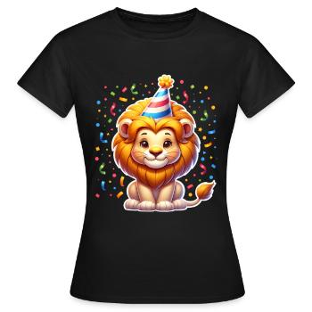 Anniversaire Leo - T-shirt Femme - noir - Devant - AI Model Female 172 dark (172cm)