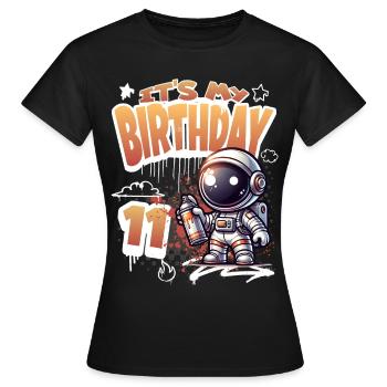 Graffiti Astronaut 11th Birthday - Women's T-Shirt - black - Front - AI Model Female 172 dark (172cm)