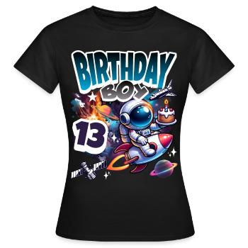 13e anniversaire de l’astronaute Espace - T-shirt Femme - noir - Devant - AI Model Female 172 dark (172cm)