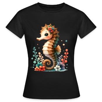 Hippocampe Hippocampe - T-shirt Femme - noir - Devant - AI Model Female 172 dark (172cm)