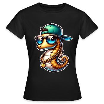 Hippocampe Hippocampe - T-shirt Femme - noir - Devant - AI Model Female 172 dark (172cm)