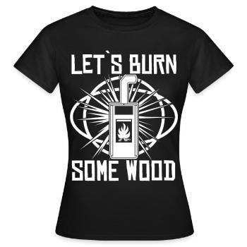 Four, Poêle, Poêle à bois, Cheminée - T-shirt Femme - noir - Devant - AI Model Female 172 dark (172cm)