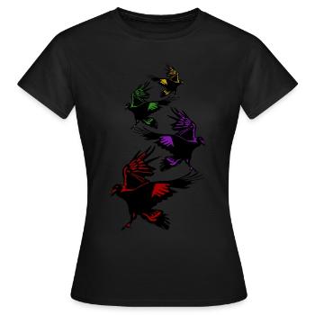 Corbeaux Corbeau Arbre Corbeaux Corbeaux volants - T-shirt Femme - noir - Devant - AI Model Female 172 dark (172cm)