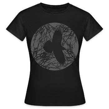 Corbeau Corbeau Corbeaux Corbeaux Lune Corbeaux - T-shirt Femme - noir - Devant - AI Model Female 172 dark (172cm)