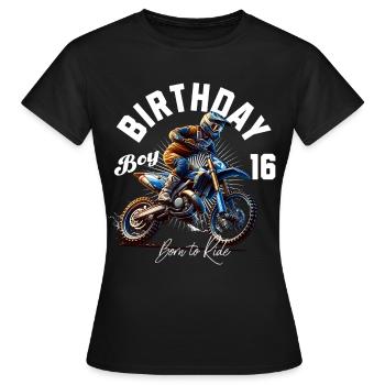 16e anniversaire de motocross - T-shirt Femme - noir - Devant - AI Model Female 172 dark (172cm)