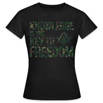 Maçon Maçon Maçon Camo Franc-maçon - T-shirt Femme - noir - Devant - AI Model Female 172 dark (172cm)