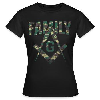 Maçon Maçonnique Camo Famille Franc-Maçon - T-shirt Femme - noir - Devant - AI Model Female 172 dark (172cm)