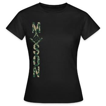 Maçon Camo Franc-maçon Maçon - T-shirt Femme - noir - Devant - AI Model Female 172 dark (172cm)