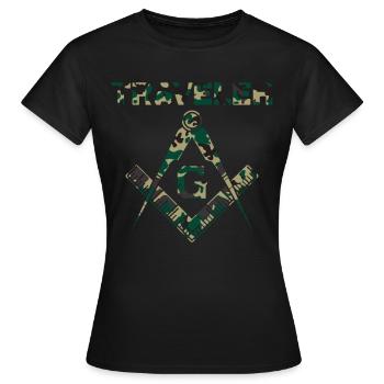 Voyageur Maçon Maçon Maçon Camo Franc-maçon - T-shirt Femme - noir - Devant - AI Model Female 172 dark (172cm)