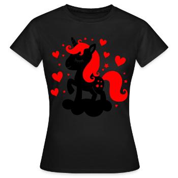 Bébé licorne contrastée - T-shirt Femme - noir - Devant - AI Model Female 172 dark (172cm)