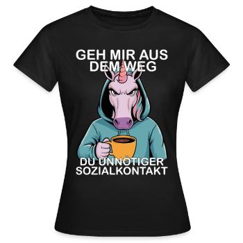 Écarte-toi de mon chemin, contact social inutile - T-shirt Femme - noir - Devant - AI Model Female 172 dark (172cm)