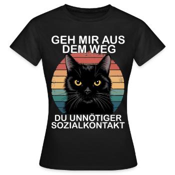 Écarte-toi de mon chemin, contact social inutile - T-shirt Femme - noir - Devant - AI Model Female 172 dark (172cm)