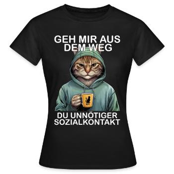 Écarte-toi de mon chemin, contact social inutile - T-shirt Femme - noir - Devant - AI Model Female 172 dark (172cm)