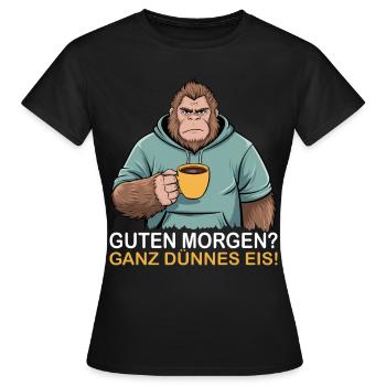 Bonjour glace très mince - T-shirt Femme - noir - Devant - AI Model Female 172 dark (172cm)