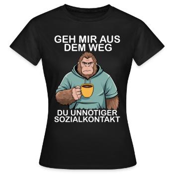 Écarte-toi de mon chemin, contact social inutile - T-shirt Femme - noir - Devant - AI Model Female 172 dark (172cm)