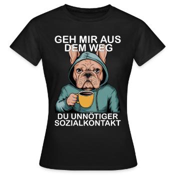 Contact social inutile Drôle de français - T-shirt Femme - noir - Devant - AI Model Female 172 dark (172cm)