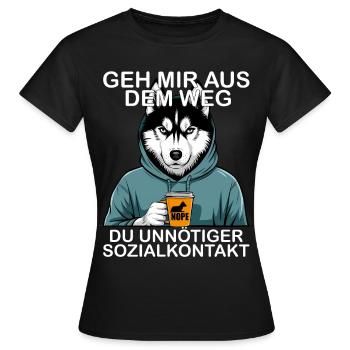 Écarte-toi de mon chemin, contact social inutile - T-shirt Femme - noir - Devant - AI Model Female 172 dark (172cm)