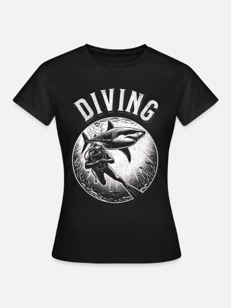 Tauchen Taucher - Frauen T-Shirt - Schwarz
