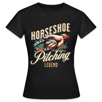 Lancer de fer à cheval Lancer de fer à cheval - T-shirt Femme - noir - Devant - AI Model Female 172 dark (172cm)