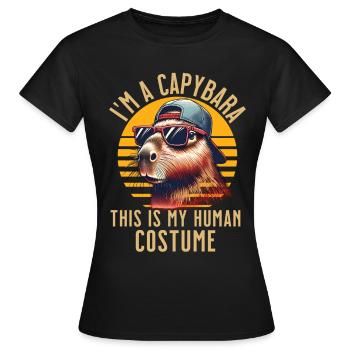 Déguisement de capybara - T-shirt Femme - noir - Devant - AI Model Female 172 dark (172cm)