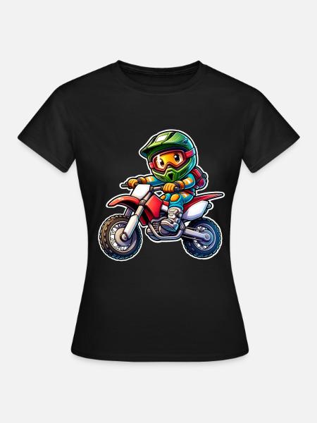 Motocross - T-skjorte for kvinner - svart