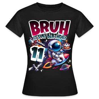 Astronaut 11th Birthday Space - Women's T-Shirt - black - Front - AI Model Female 172 dark (172cm)