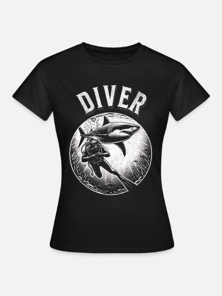 Tauchen Taucher - Frauen T-Shirt - Schwarz