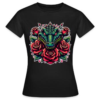 Alligator - T-shirt Femme - noir - Devant - AI Model Female 172 dark (172cm)